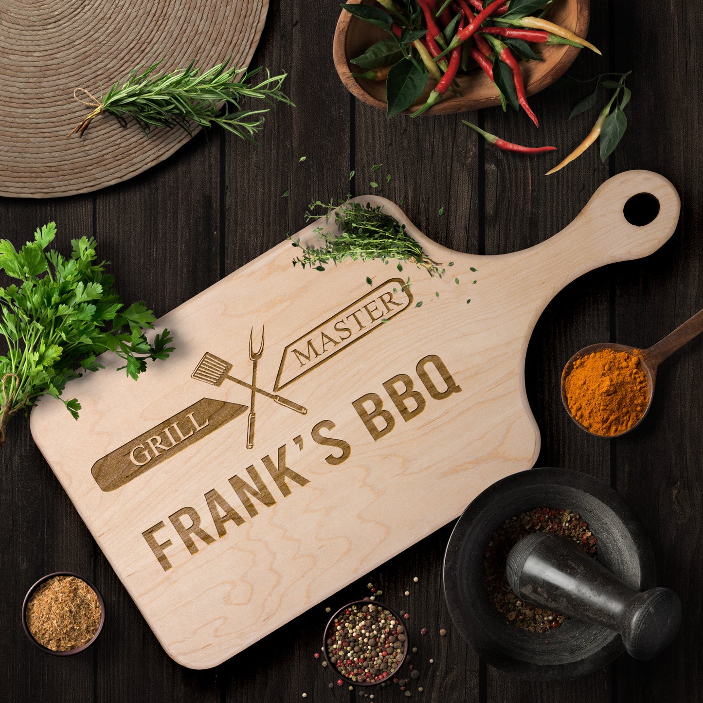 Grill Master BBQ mẫu 6 Thớt teelaunch version dọc