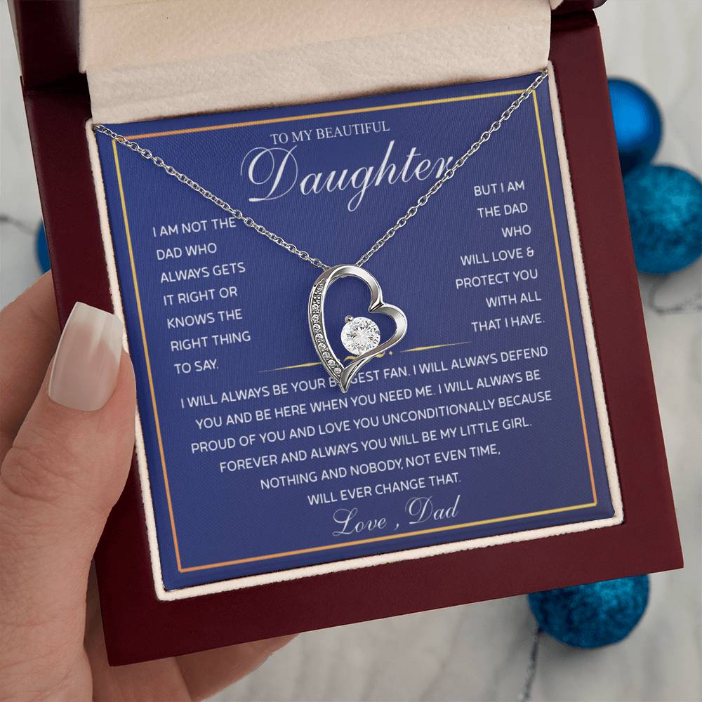 To My Daughter Necklace from Dad – Christmas Gift for Daughter or Daughter-in-Law, Birthday Jewelry for Women, Valentine's Day & Mother's Day Present