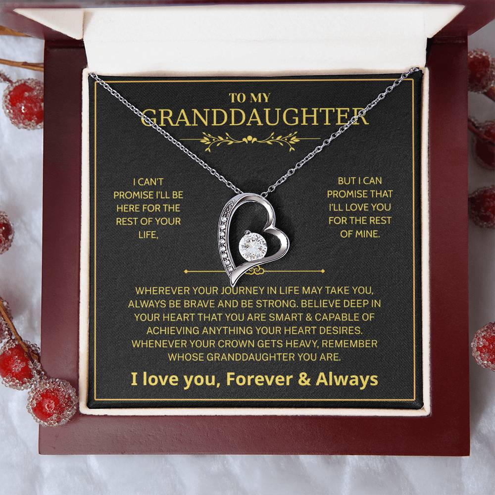 Granddaughter Gifts From Grandma Grandpa - To My Granddaughter Necklace With Heartfelt Message & Elegant Box, Jewelry Gift For Birthday, Graduation, Valentines, Mothers Day, Christmas & More