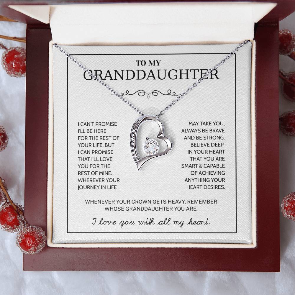 Granddaughter Gifts From Grandma Grandpa - To My Granddaughter Necklace With Heartfelt Message & Elegant Box, Jewelry Gift For Birthday, Graduation, Valentines, Mothers Day, Christmas & More