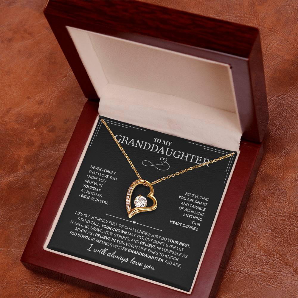 Granddaughter Gifts From Grandma Grandpa - To My Granddaughter Necklace With Heartfelt Message & Elegant Box, Jewelry Gift For Birthday, Graduation, Valentines, Mothers Day, Christmas & More