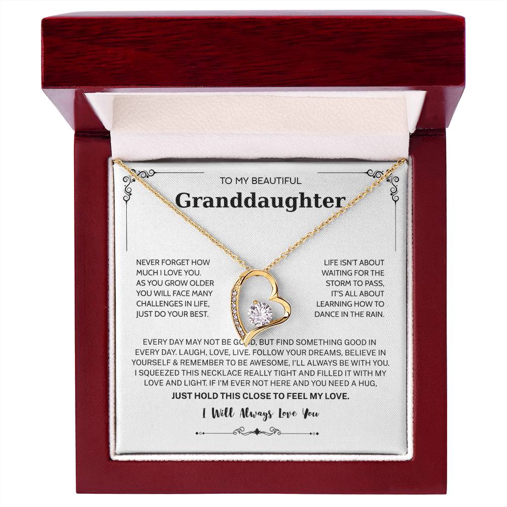 Granddaughter Gifts From Grandma Grandpa - To My Granddaughter Necklace With Heartfelt Message & Elegant Box, Jewelry Gift For Birthday, Graduation, Valentines, Mothers Day, Christmas & More