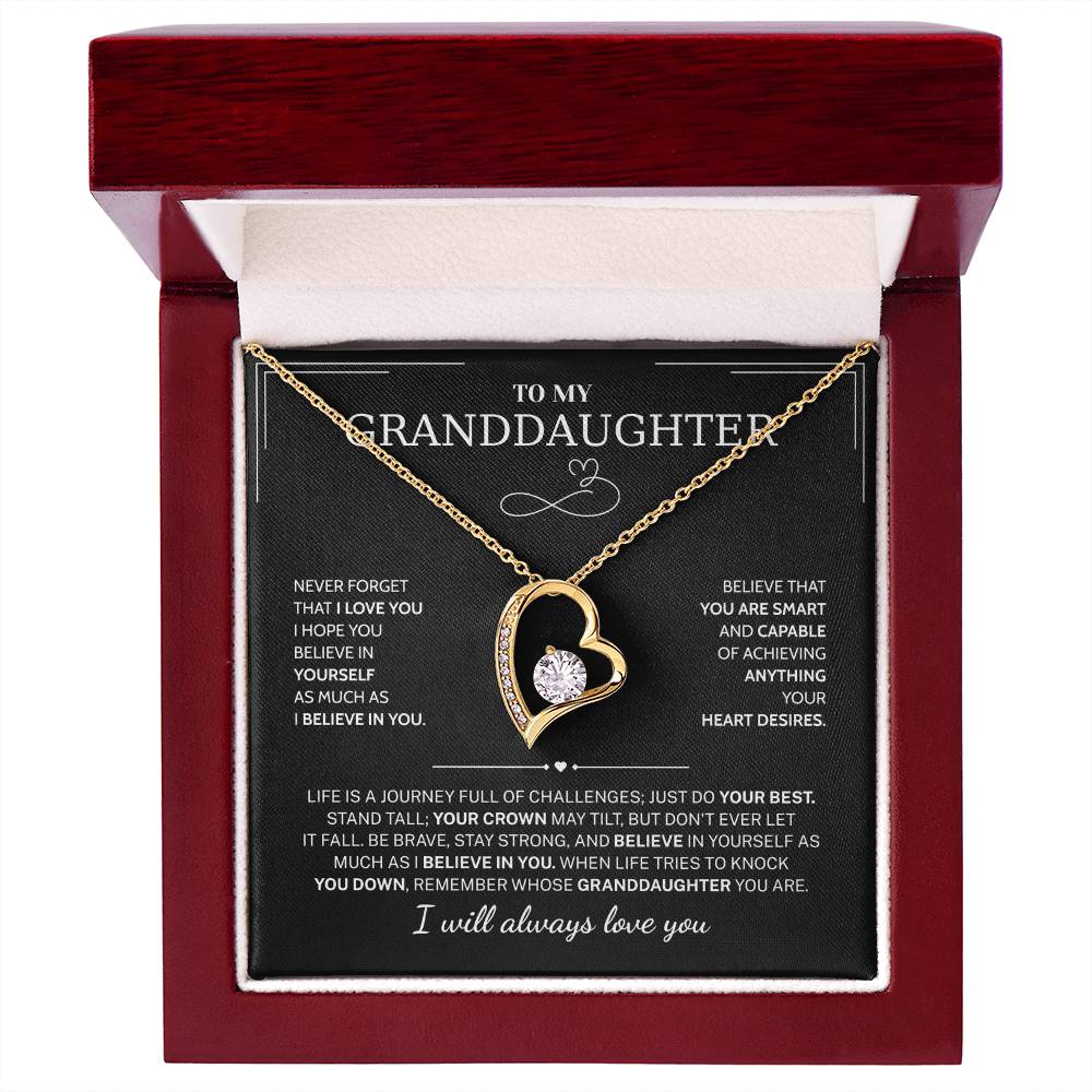 Granddaughter Gifts From Grandma Grandpa - To My Granddaughter Necklace With Heartfelt Message & Elegant Box, Jewelry Gift For Birthday, Graduation, Valentines, Mothers Day, Christmas & More
