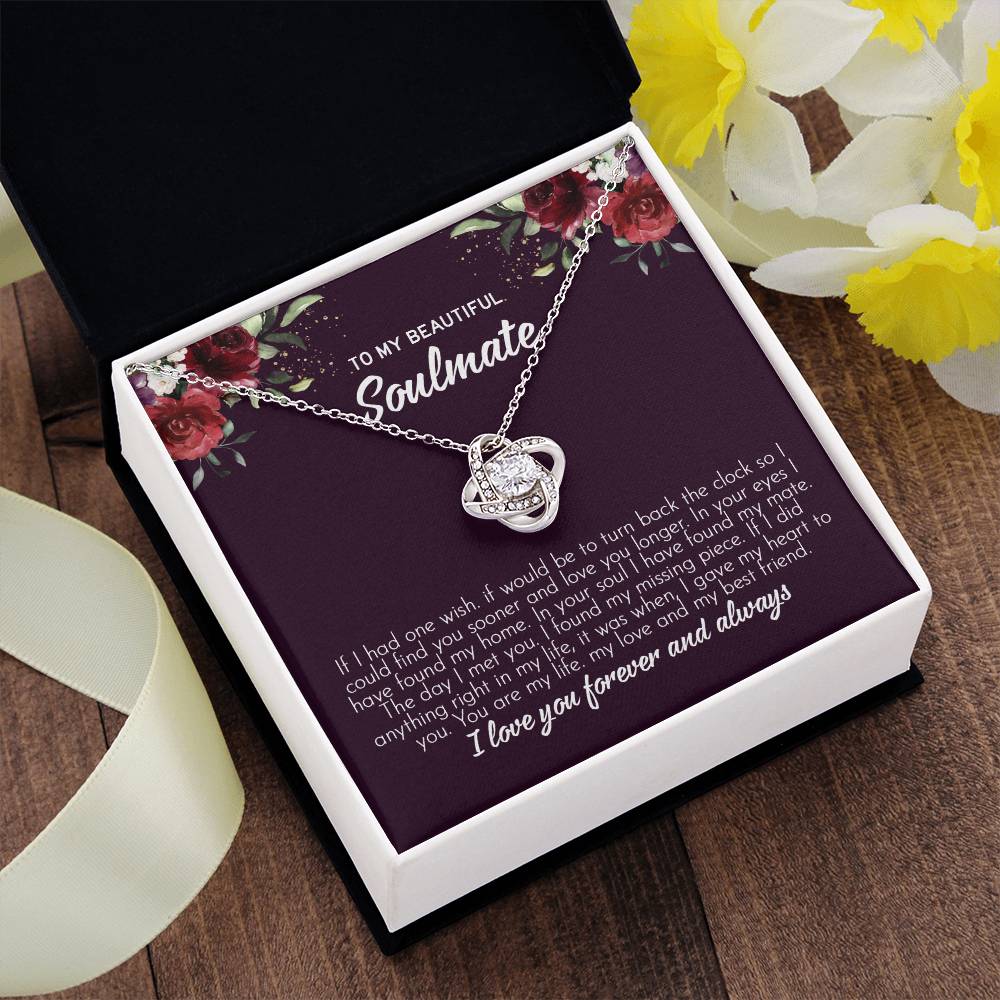 to my beautiful soulmate Knot Necklace Template Silver coanh Main up AMZVippppp