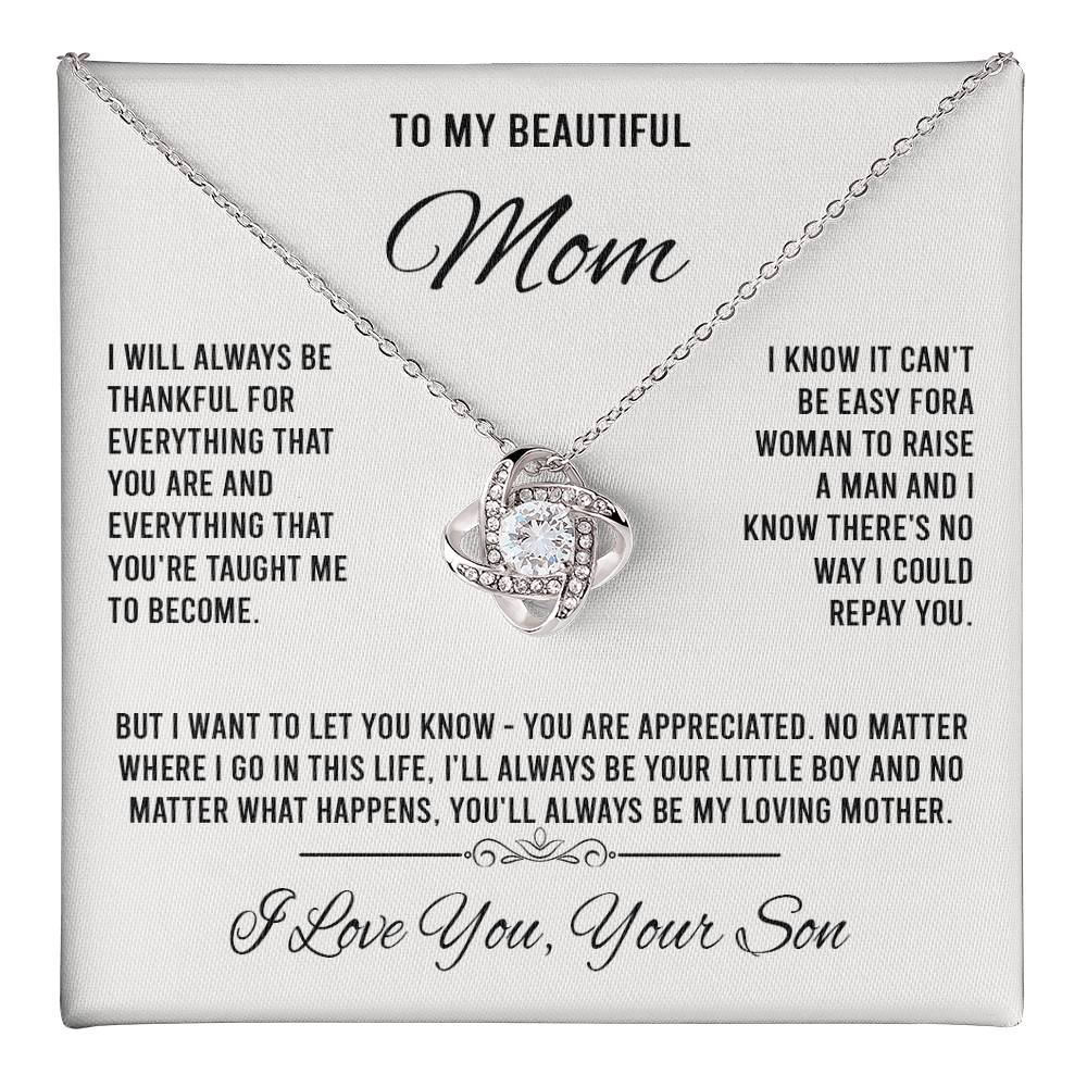 to my beautiful mom Knot Necklace Template Silver coanh Main up AMZVippppp