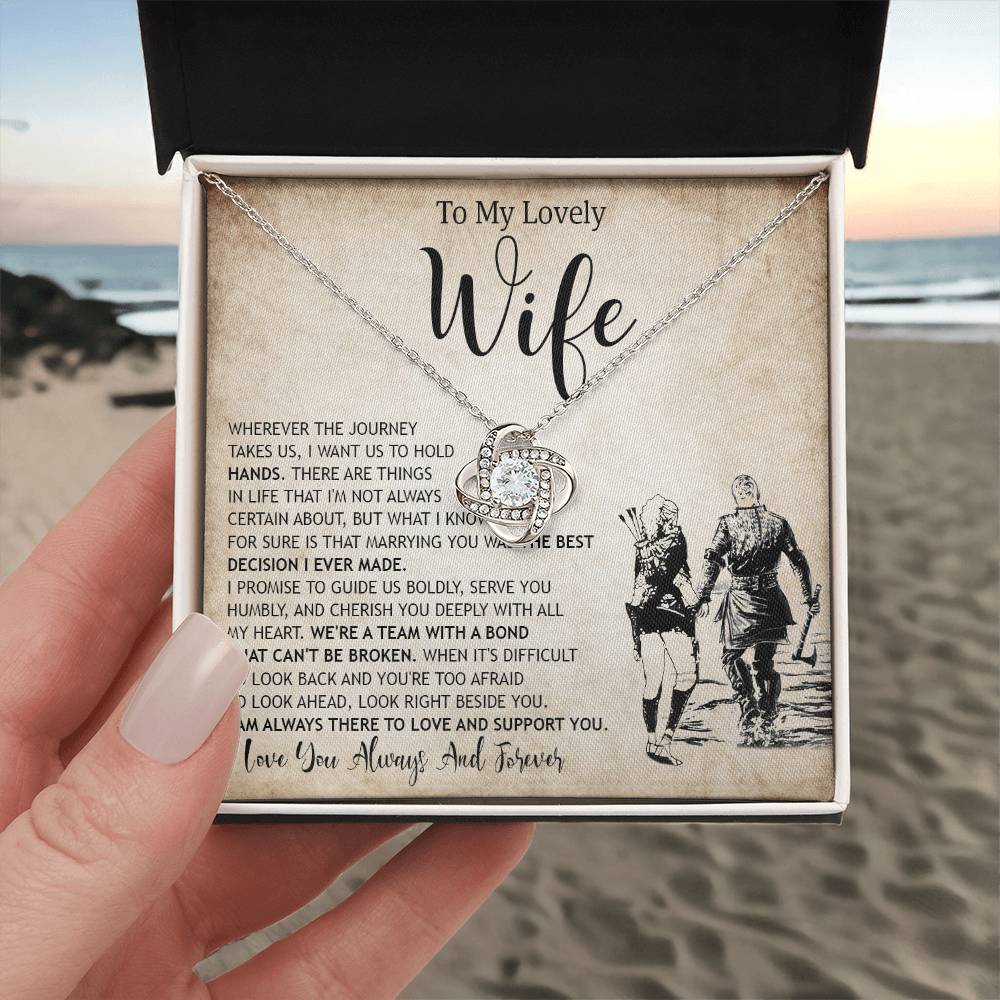 To My Lovely Wife Knot Necklace for Granddaughter Vippppp