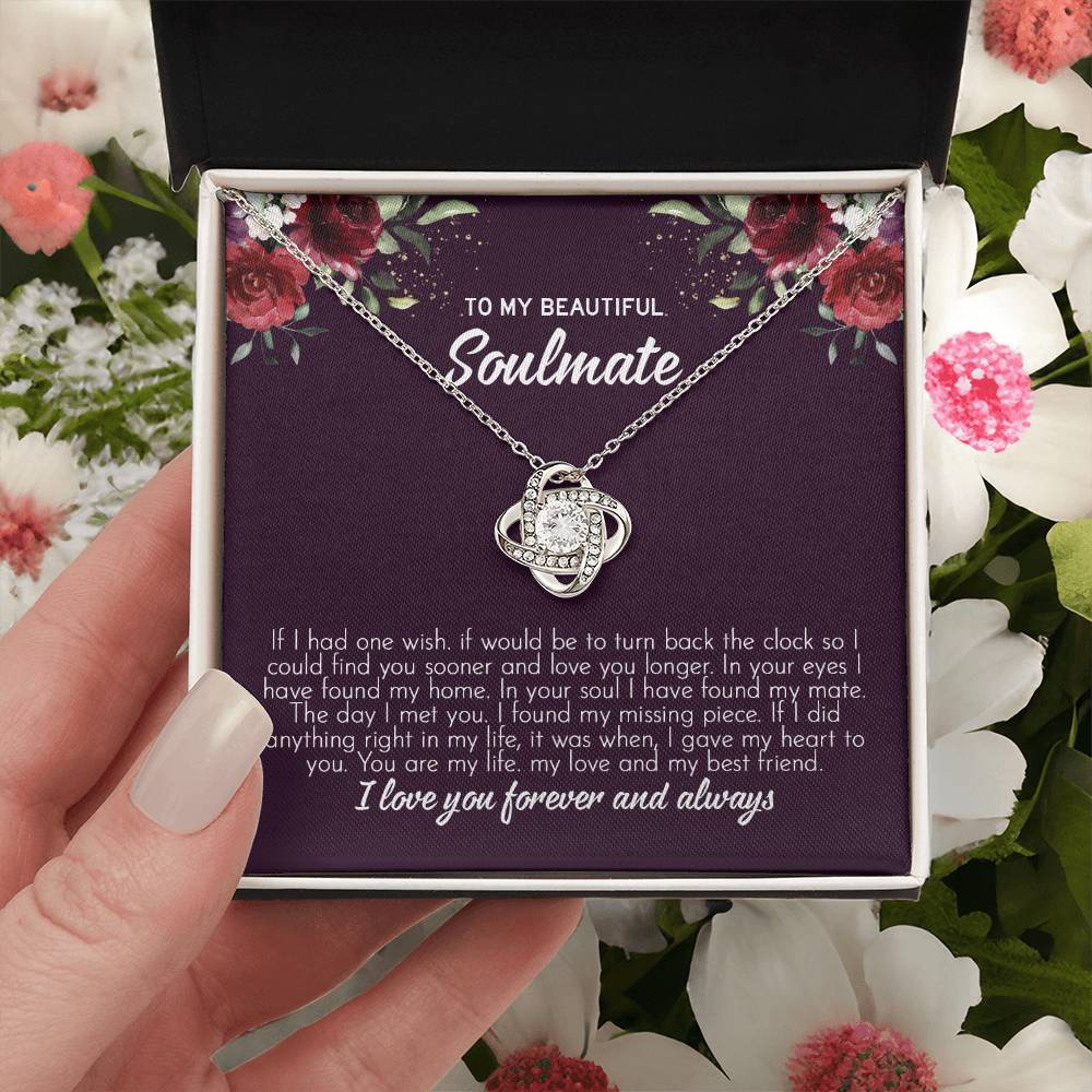 to my beautiful soulmate Knot Necklace Template Silver coanh Main up AMZVippppp