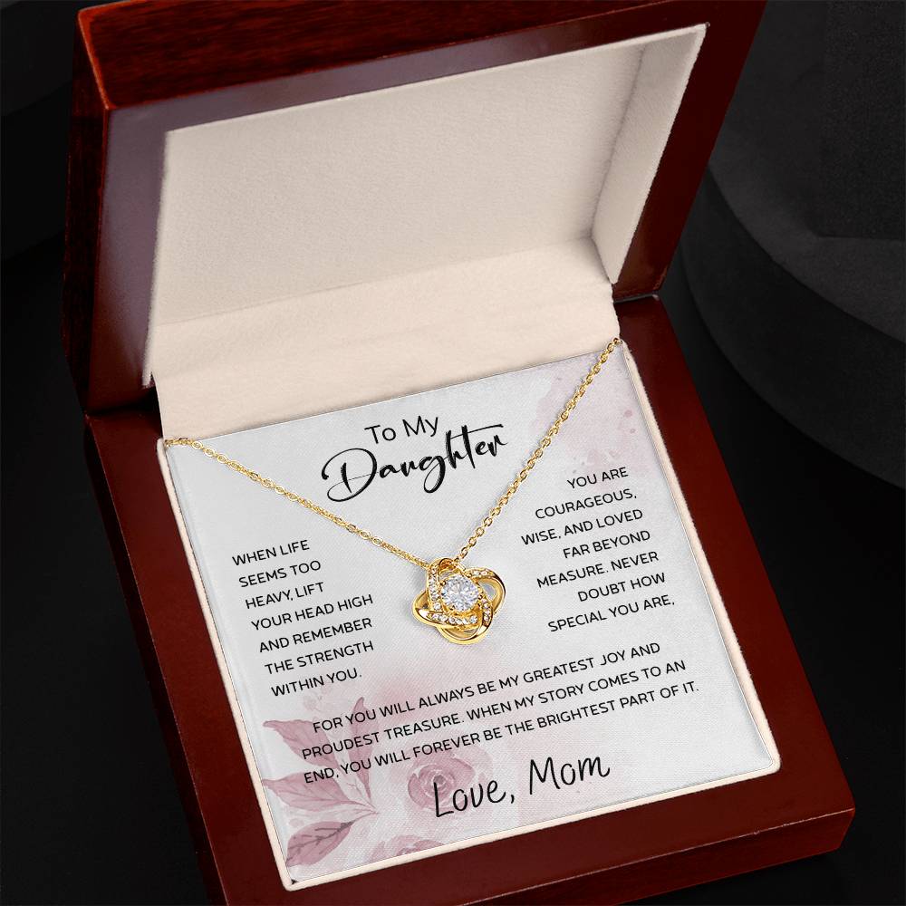 Daughter Gifts from Mom – To My Daughter 925 Sterling Silver Pendant Necklace with Heartfelt Message Card, Birthday Graduation Christmas Jewelry