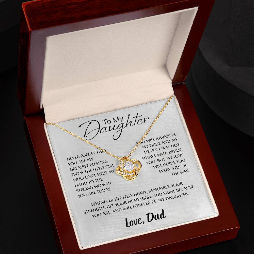 Daughter Gifts from Mom – To My Daughter 925 Sterling Silver Pendant Necklace with Heartfelt Message Card, Birthday Graduation Christmas Jewelry