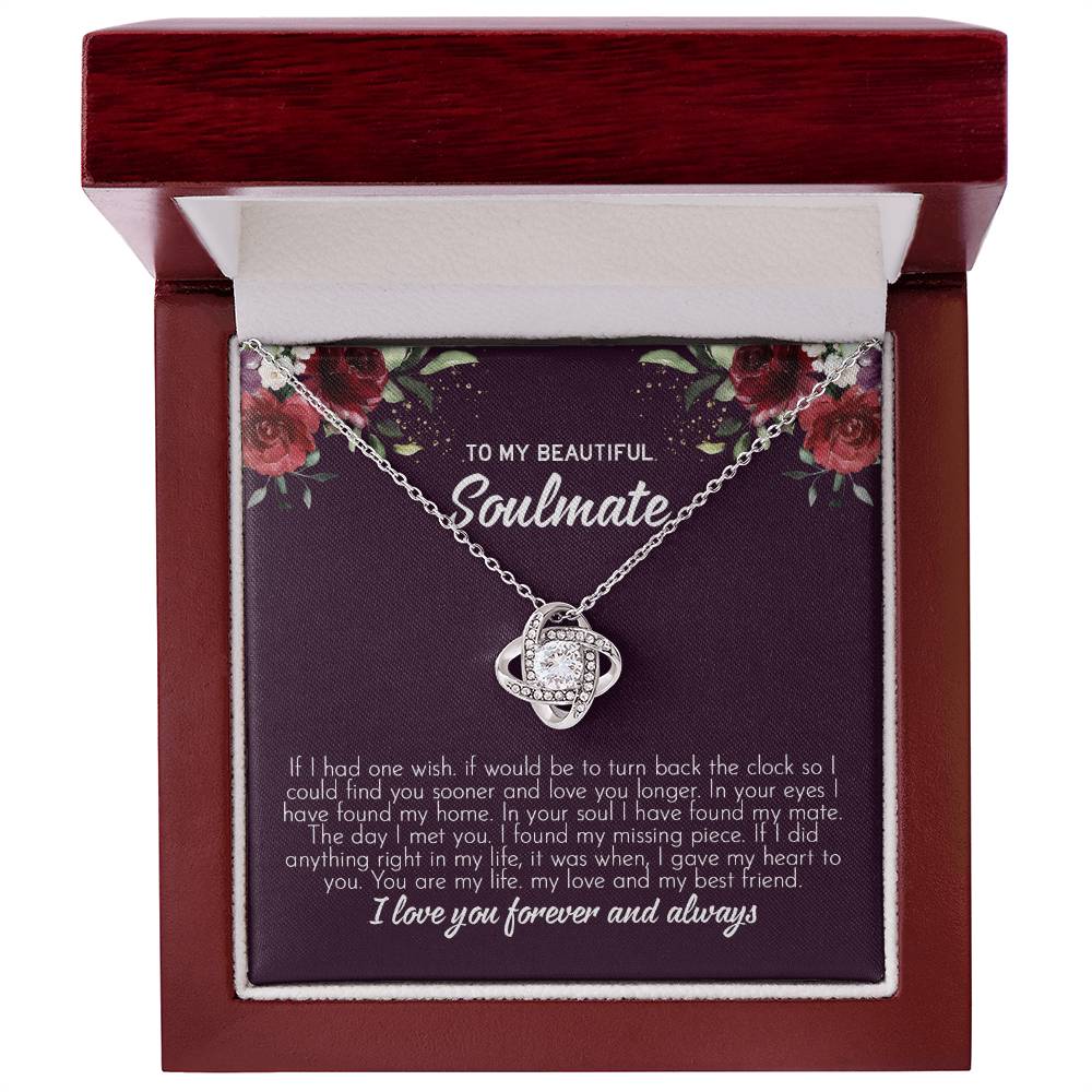 to my beautiful soulmate Knot Necklace Template Silver coanh Main up AMZVippppp