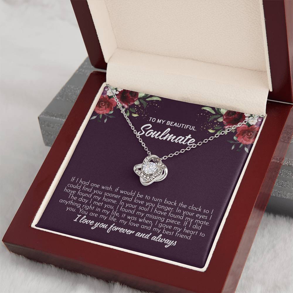 to my beautiful soulmate Knot Necklace Template Silver coanh Main up AMZVippppp