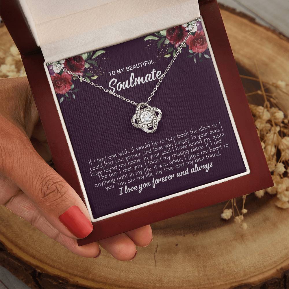 to my beautiful soulmate Knot Necklace Template Silver coanh Main up AMZVippppp