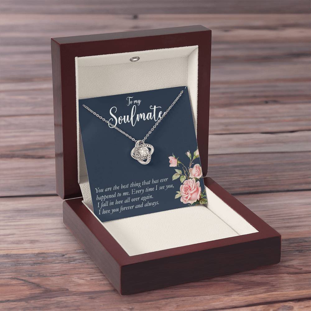 to my Soulmate you are Knot Necklace Template Silver coanh Main up AMZVippppp