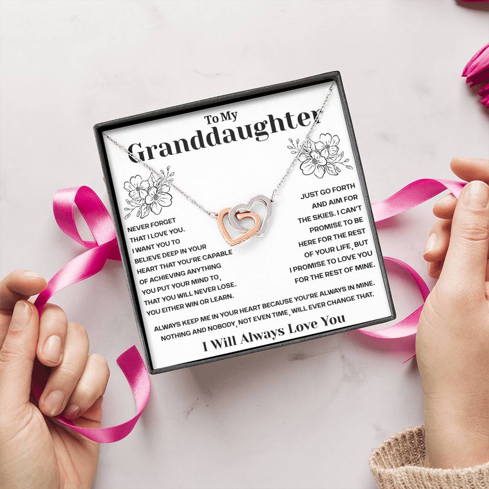 Granddaughter Gifts From Grandma Grandpa - To My Granddaughter Necklace With Heartfelt Message & Elegant Box, Jewelry Gift For Birthday, Graduation, Valentines, Mothers Day, Christmas & More