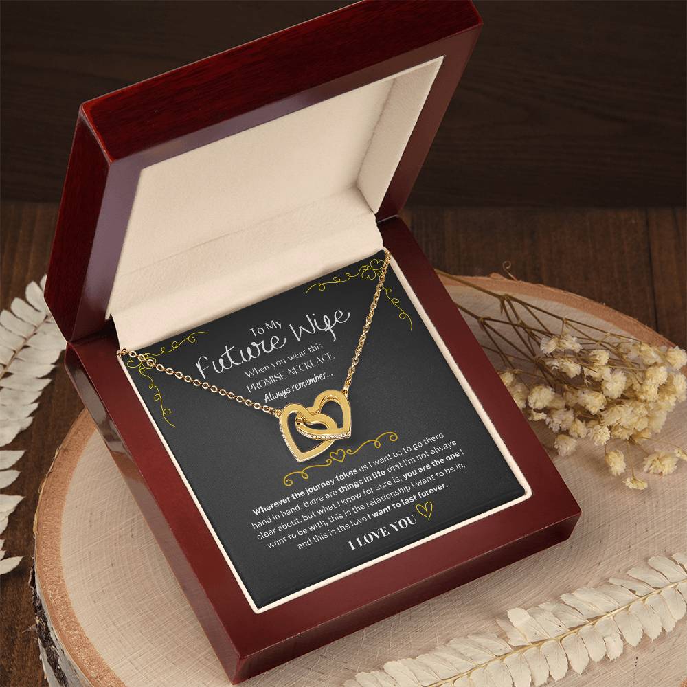 To My Future Wife Necklace – Promise Gift for Fiancée, Soulmate Necklace with Message Card & Gift Box, Romantic Jewelry for Her, Birthday or Engagement Present