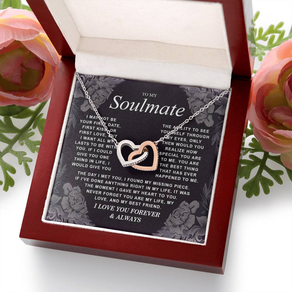 B0CR2ZTVDT VIRAGIL To My Soulmate Necklace Gift for Wife, Girlfriend, Fiancée - Anniversary, Valentine's Day Necklace Gift Soul Mates Gift, Soulmate Jewelry Birthday Gifts From Husband Interlocking Standard Box