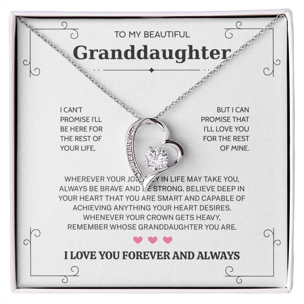 Granddaughter Gifts From Grandma Grandpa - To My Granddaughter Necklace With Heartfelt Message & Elegant Box, Jewelry Gift For Birthday, Graduation, Valentines, Mothers Day, Christmas & More