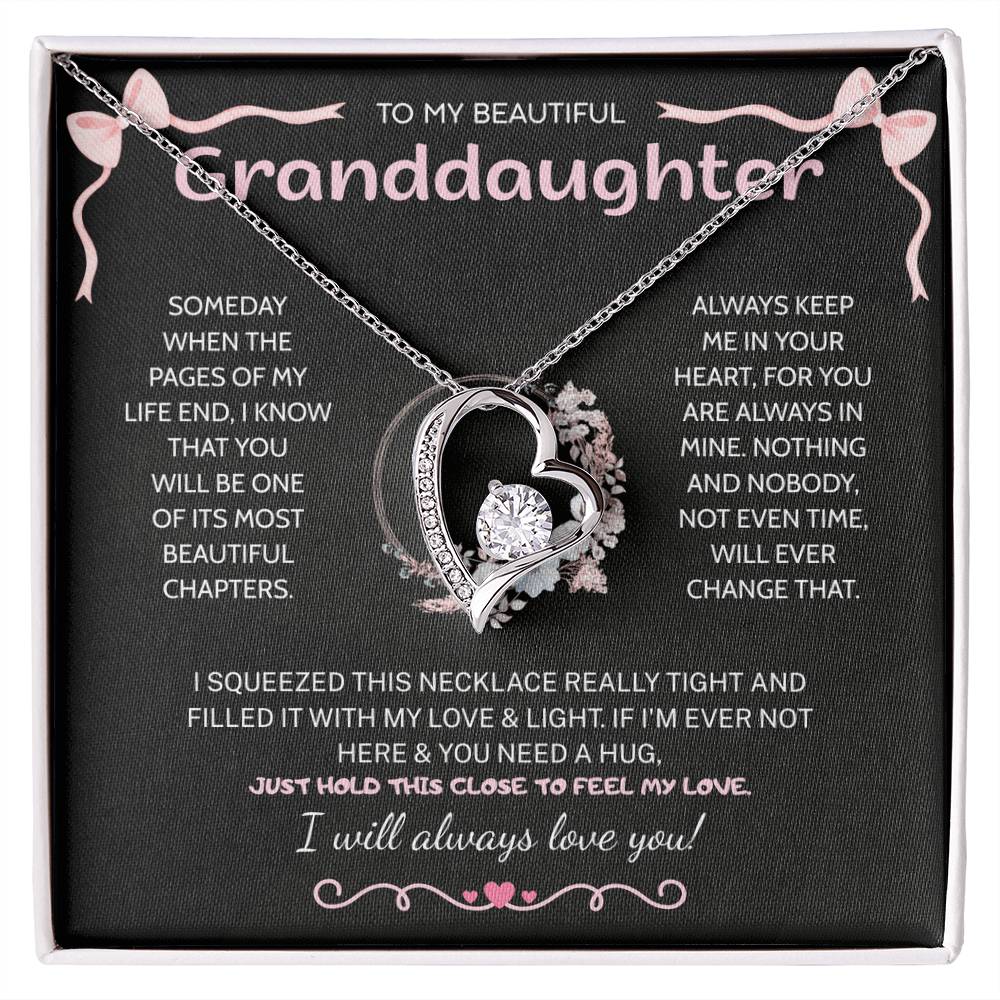 Granddaughter Gifts From Grandma Grandpa - To My Granddaughter Necklace With Heartfelt Message & Elegant Box, Jewelry Gift For Birthday, Graduation, Valentines, Mothers Day, Christmas & More