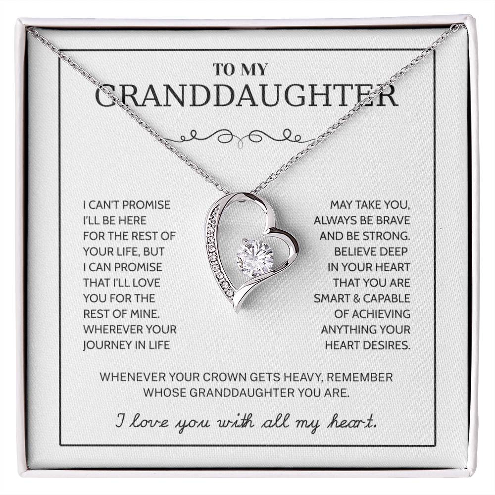 Granddaughter Gifts From Grandma Grandpa - To My Granddaughter Necklace With Heartfelt Message & Elegant Box, Jewelry Gift For Birthday, Graduation, Valentines, Mothers Day, Christmas & More