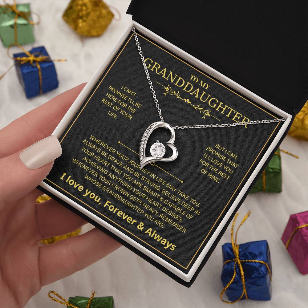 Granddaughter Gifts From Grandma Grandpa - To My Granddaughter Necklace With Heartfelt Message & Elegant Box, Jewelry Gift For Birthday, Graduation, Valentines, Mothers Day, Christmas & More