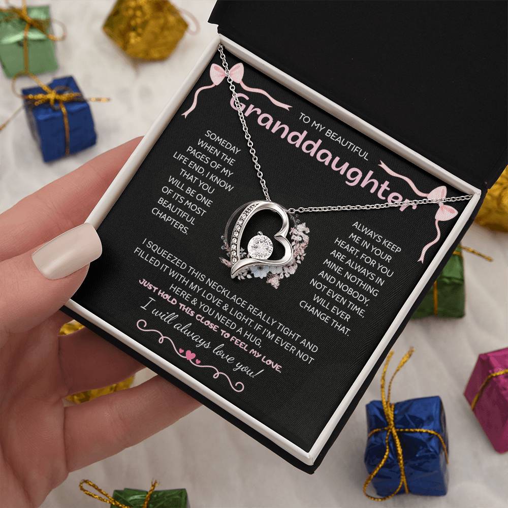 Granddaughter Gifts From Grandma Grandpa - To My Granddaughter Necklace With Heartfelt Message & Elegant Box, Jewelry Gift For Birthday, Graduation, Valentines, Mothers Day, Christmas & More