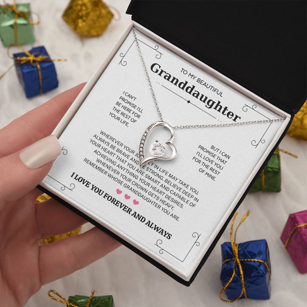 Granddaughter Gifts From Grandma Grandpa - To My Granddaughter Necklace With Heartfelt Message & Elegant Box, Jewelry Gift For Birthday, Graduation, Valentines, Mothers Day, Christmas & More