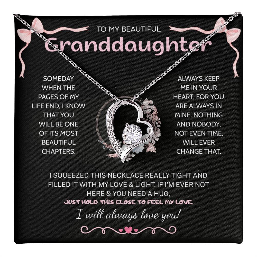 Granddaughter Gifts From Grandma Grandpa - To My Granddaughter Necklace With Heartfelt Message & Elegant Box, Jewelry Gift For Birthday, Graduation, Valentines, Mothers Day, Christmas & More