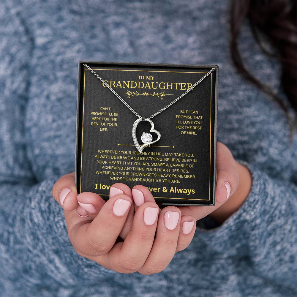 Granddaughter Gifts From Grandma Grandpa - To My Granddaughter Necklace With Heartfelt Message & Elegant Box, Jewelry Gift For Birthday, Graduation, Valentines, Mothers Day, Christmas & More