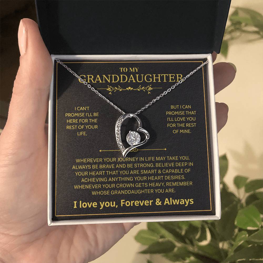 Granddaughter Gifts From Grandma Grandpa - To My Granddaughter Necklace With Heartfelt Message & Elegant Box, Jewelry Gift For Birthday, Graduation, Valentines, Mothers Day, Christmas & More