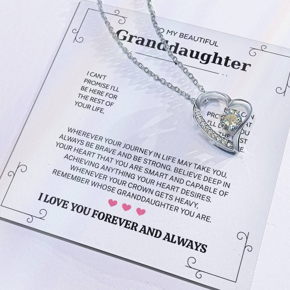 Granddaughter Gifts From Grandma Grandpa - To My Granddaughter Necklace With Heartfelt Message & Elegant Box, Jewelry Gift For Birthday, Graduation, Valentines, Mothers Day, Christmas & More