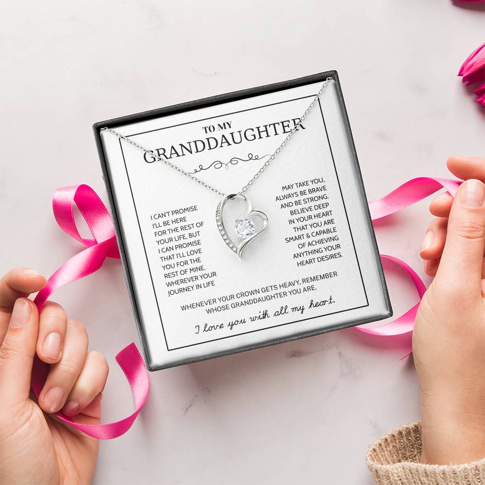 Granddaughter Gifts From Grandma Grandpa - To My Granddaughter Necklace With Heartfelt Message & Elegant Box, Jewelry Gift For Birthday, Graduation, Valentines, Mothers Day, Christmas & More