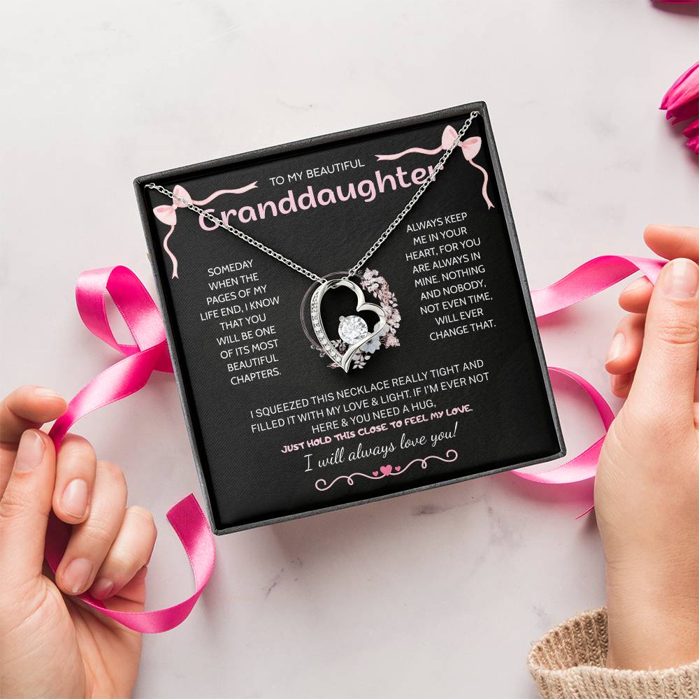 Granddaughter Gifts From Grandma Grandpa - To My Granddaughter Necklace With Heartfelt Message & Elegant Box, Jewelry Gift For Birthday, Graduation, Valentines, Mothers Day, Christmas & More