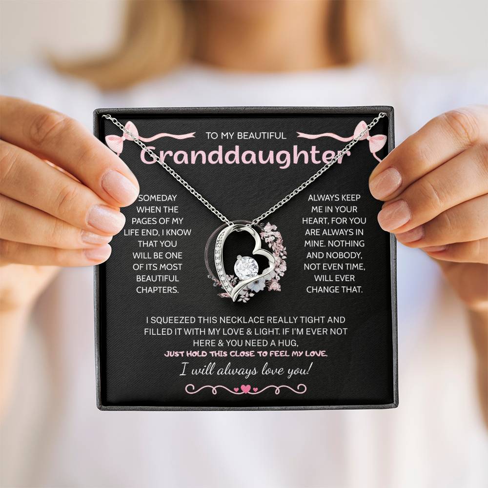 Granddaughter Gifts From Grandma Grandpa - To My Granddaughter Necklace With Heartfelt Message & Elegant Box, Jewelry Gift For Birthday, Graduation, Valentines, Mothers Day, Christmas & More
