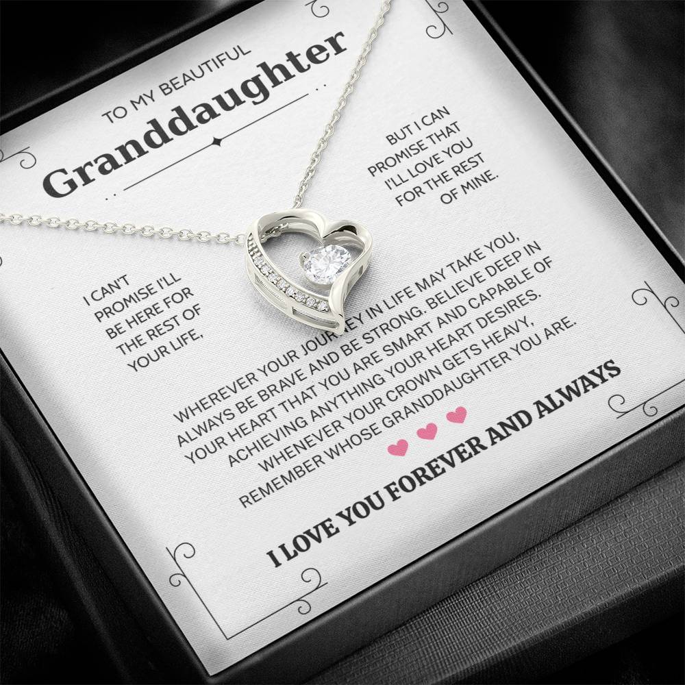 Granddaughter Gifts From Grandma Grandpa - To My Granddaughter Necklace With Heartfelt Message & Elegant Box, Jewelry Gift For Birthday, Graduation, Valentines, Mothers Day, Christmas & More