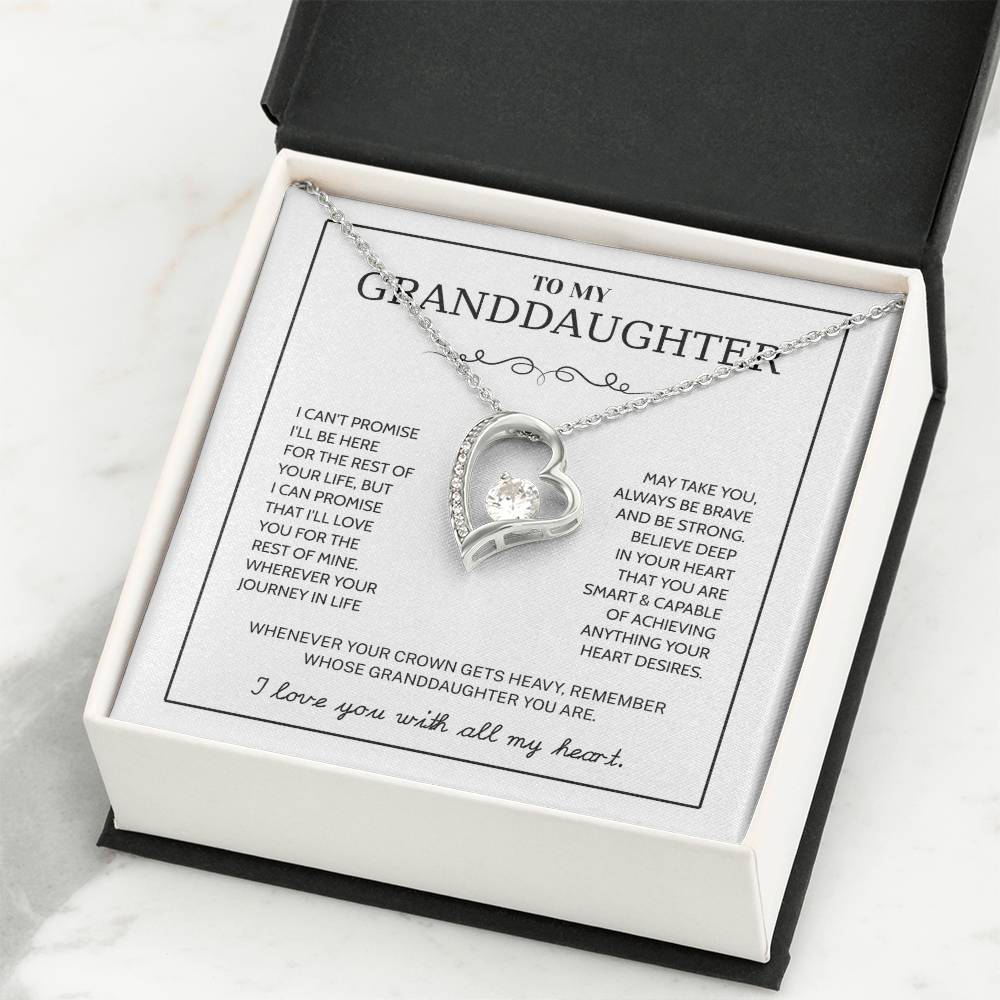 Granddaughter Gifts From Grandma Grandpa - To My Granddaughter Necklace With Heartfelt Message & Elegant Box, Jewelry Gift For Birthday, Graduation, Valentines, Mothers Day, Christmas & More
