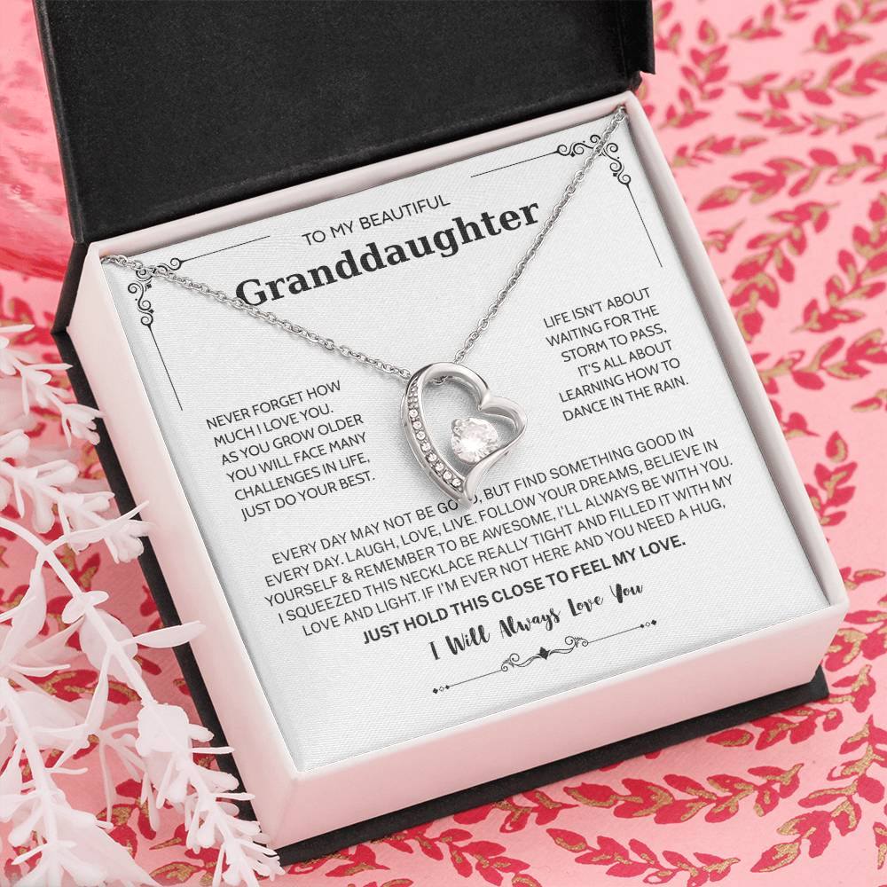 Granddaughter Gifts From Grandma Grandpa - To My Granddaughter Necklace With Heartfelt Message & Elegant Box, Jewelry Gift For Birthday, Graduation, Valentines, Mothers Day, Christmas & More
