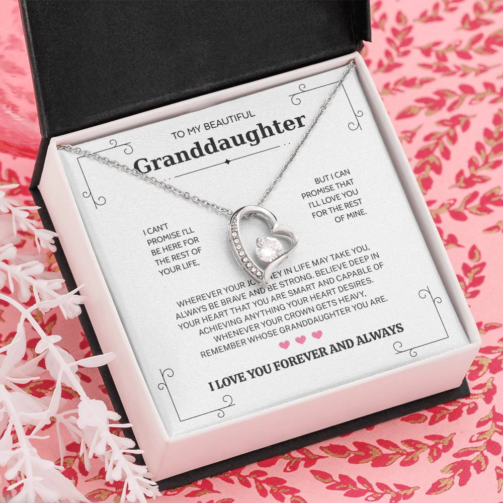 Granddaughter Gifts From Grandma Grandpa - To My Granddaughter Necklace With Heartfelt Message & Elegant Box, Jewelry Gift For Birthday, Graduation, Valentines, Mothers Day, Christmas & More