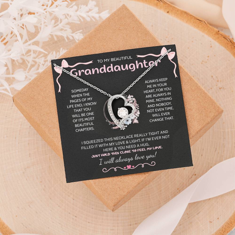 Granddaughter Gifts From Grandma Grandpa - To My Granddaughter Necklace With Heartfelt Message & Elegant Box, Jewelry Gift For Birthday, Graduation, Valentines, Mothers Day, Christmas & More