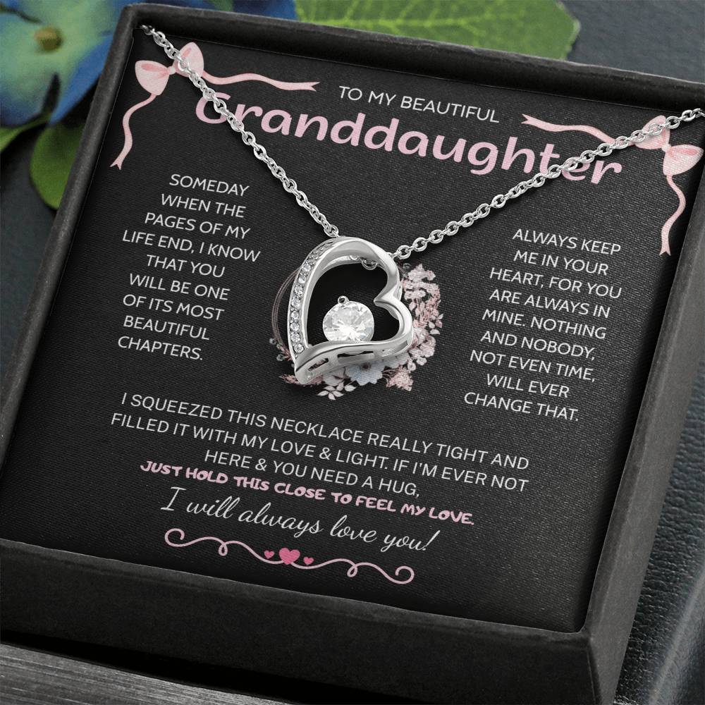 Granddaughter Gifts From Grandma Grandpa - To My Granddaughter Necklace With Heartfelt Message & Elegant Box, Jewelry Gift For Birthday, Graduation, Valentines, Mothers Day, Christmas & More