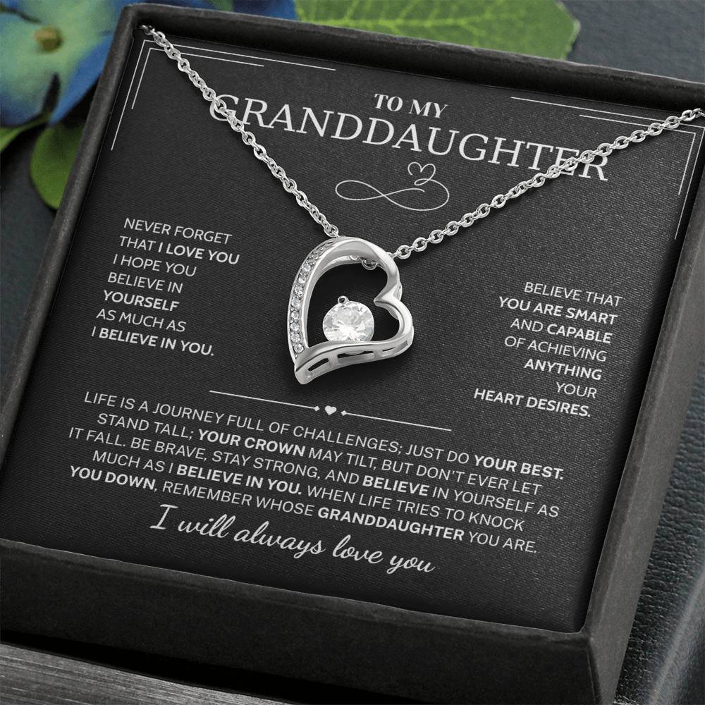 Granddaughter Gifts From Grandma Grandpa - To My Granddaughter Necklace With Heartfelt Message & Elegant Box, Jewelry Gift For Birthday, Graduation, Valentines, Mothers Day, Christmas & More