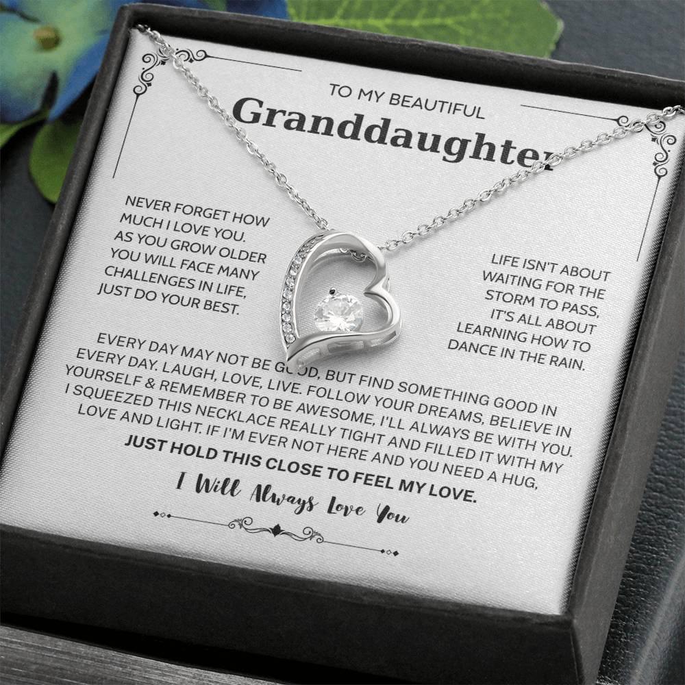 Granddaughter Gifts From Grandma Grandpa - To My Granddaughter Necklace With Heartfelt Message & Elegant Box, Jewelry Gift For Birthday, Graduation, Valentines, Mothers Day, Christmas & More