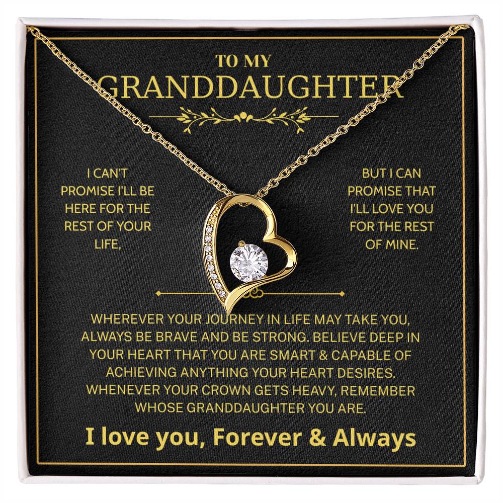 Granddaughter Gifts From Grandma Grandpa - To My Granddaughter Necklace With Heartfelt Message & Elegant Box, Jewelry Gift For Birthday, Graduation, Valentines, Mothers Day, Christmas & More