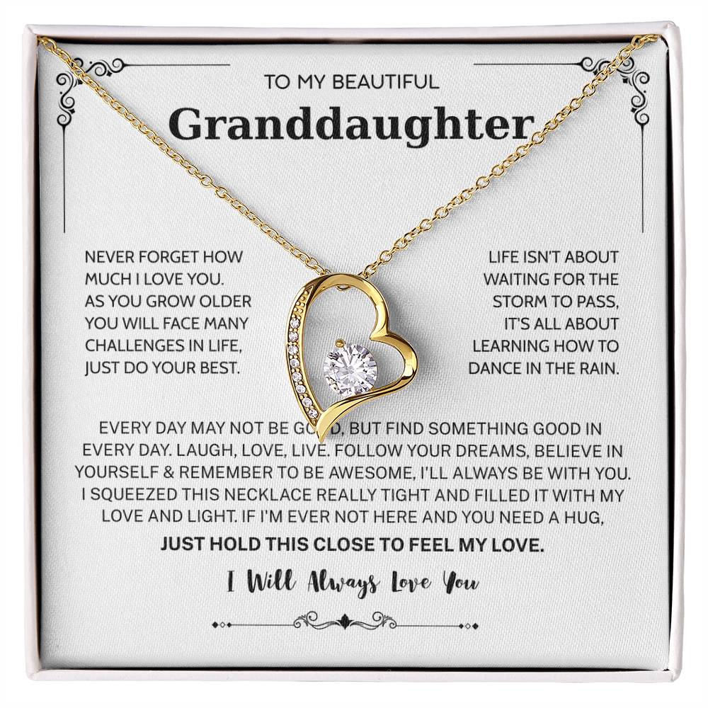Granddaughter Gifts From Grandma Grandpa - To My Granddaughter Necklace With Heartfelt Message & Elegant Box, Jewelry Gift For Birthday, Graduation, Valentines, Mothers Day, Christmas & More