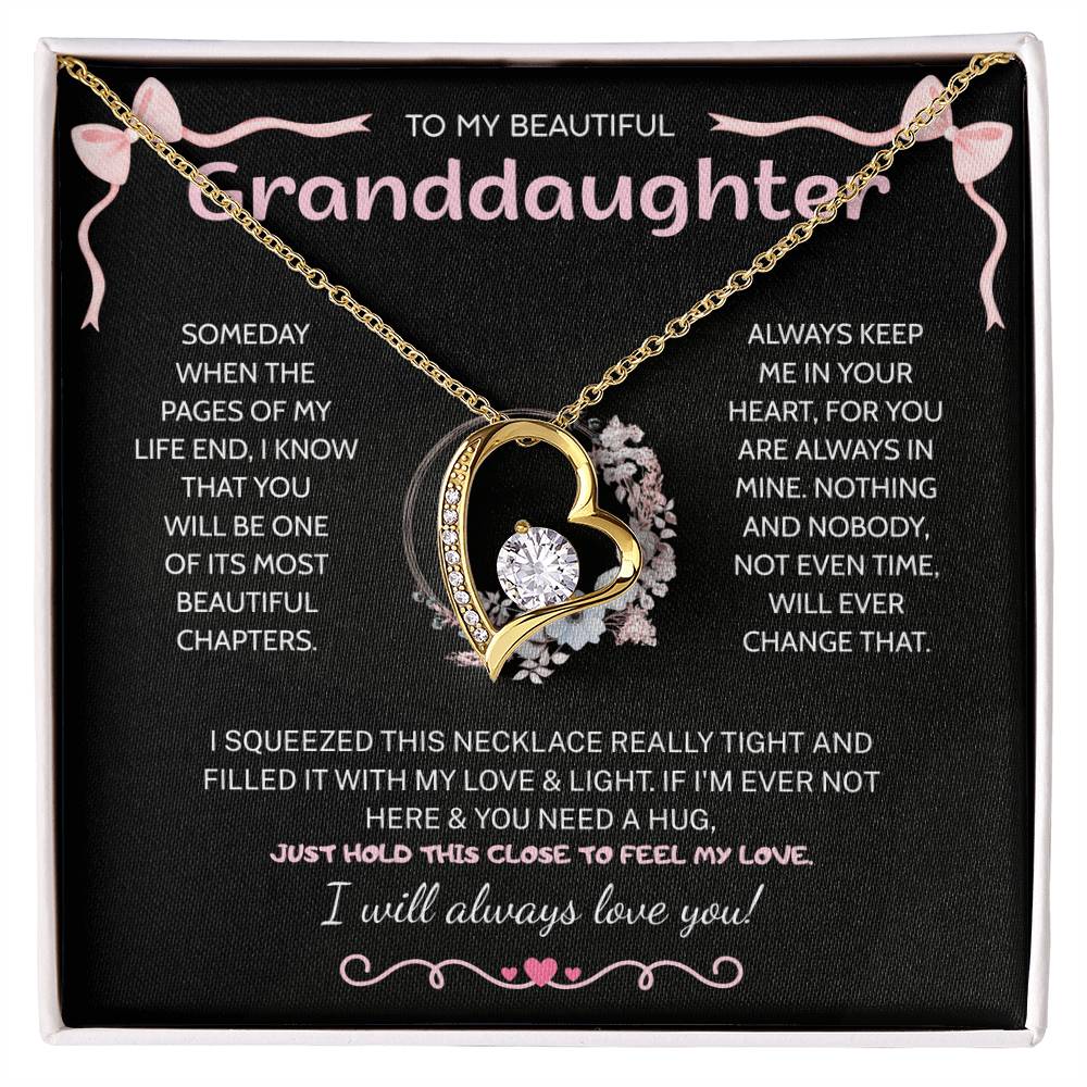 Granddaughter Gifts From Grandma Grandpa - To My Granddaughter Necklace With Heartfelt Message & Elegant Box, Jewelry Gift For Birthday, Graduation, Valentines, Mothers Day, Christmas & More