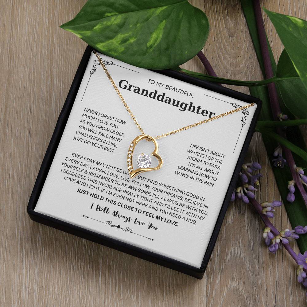 Granddaughter Gifts From Grandma Grandpa - To My Granddaughter Necklace With Heartfelt Message & Elegant Box, Jewelry Gift For Birthday, Graduation, Valentines, Mothers Day, Christmas & More