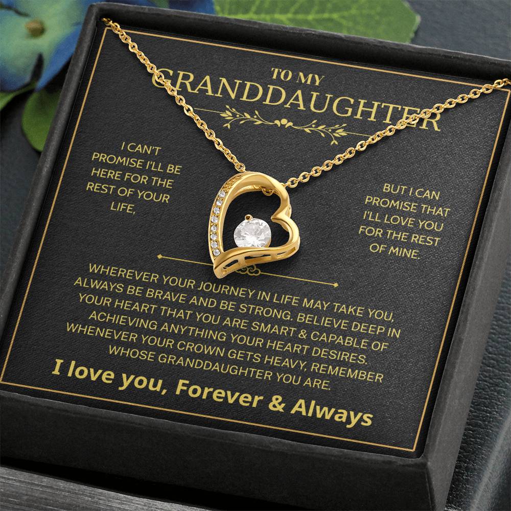 Granddaughter Gifts From Grandma Grandpa - To My Granddaughter Necklace With Heartfelt Message & Elegant Box, Jewelry Gift For Birthday, Graduation, Valentines, Mothers Day, Christmas & More