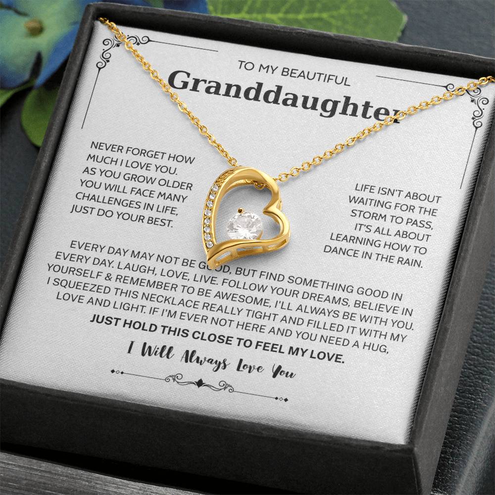 Granddaughter Gifts From Grandma Grandpa - To My Granddaughter Necklace With Heartfelt Message & Elegant Box, Jewelry Gift For Birthday, Graduation, Valentines, Mothers Day, Christmas & More