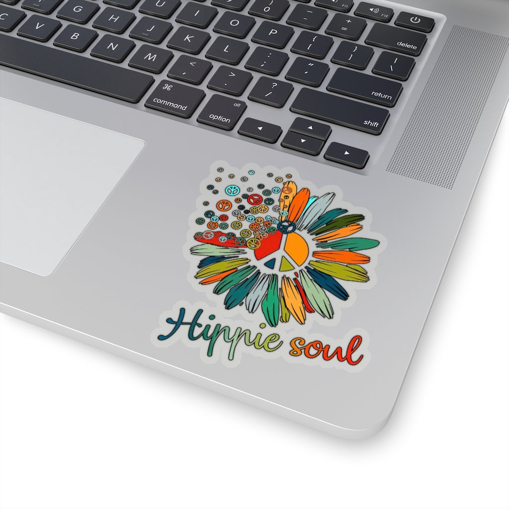 1 Pcs Sticker Decor Daisy Peace Sign Hippie Soul Sticker, Flower Hippie Soul Sticker, Hippie Soul Sticker, Flower Lovers Gifts Sticker, Hippie Sticker Sticker size custom Sticker for Laptop Decal Wall Kiss-Cut Stickers