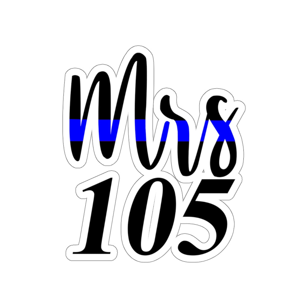 1 Pcs Sticker Decor Thin Blue Line Mrs Sticker, Mrs Police Officer, Police Wife, Mrs Badge Number, LEOW Sticker, Weather Resistant Sticker, Custom, Personalized size custom Sticker for Laptop Decal Wa 105