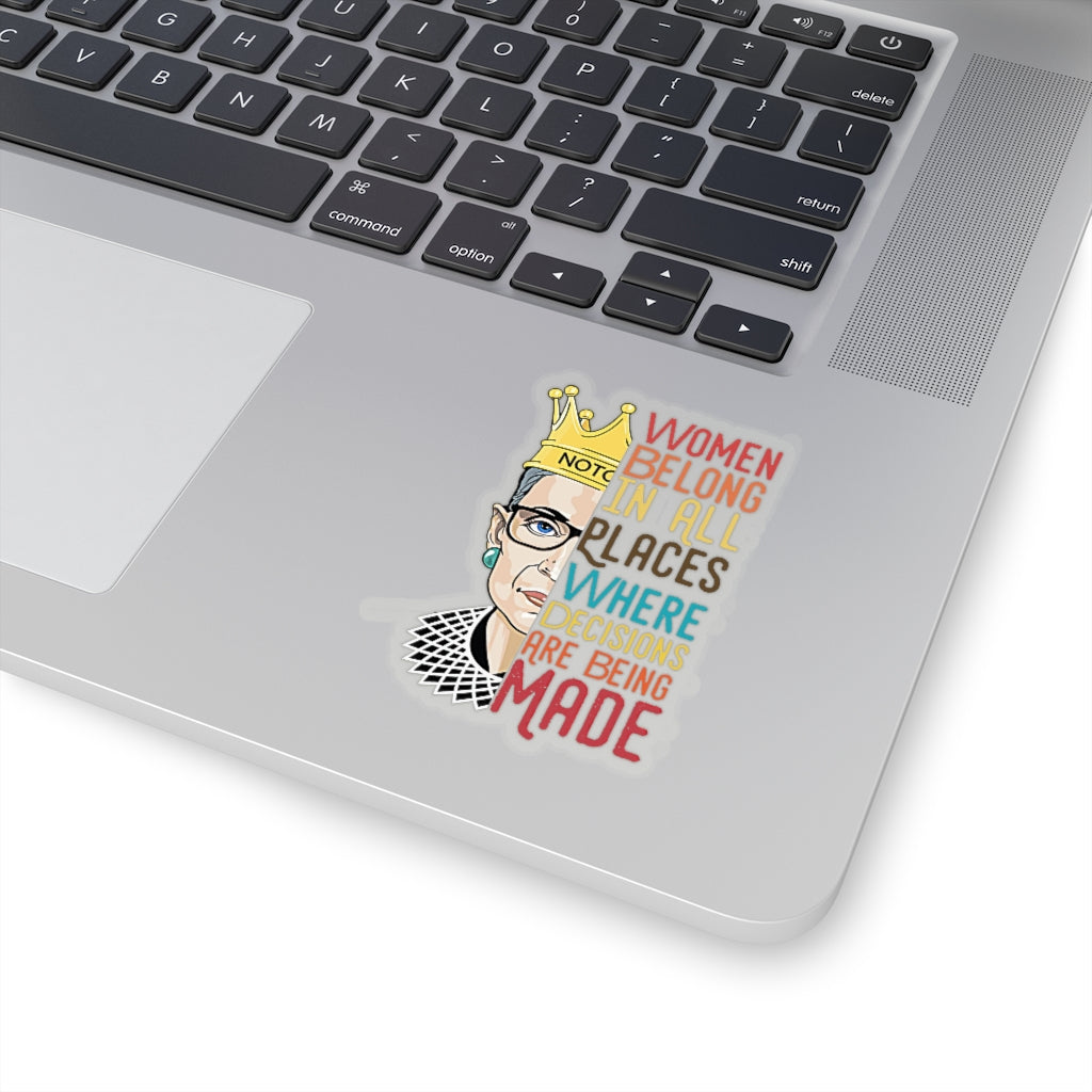 1 Pcs Sticker Decor Ruth Bader Ginsburg Quote Kiss-Cut Stickers, Notorious RBG Sticker Laptop Decal, Stickers for Hydroflask, Feminist Sticker, Supreme Court Size Custom Sticker for Laptop Decal Wall